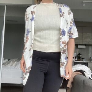 Luisa Ricca, floral knit cardigan 3/4 sleeve - Size S